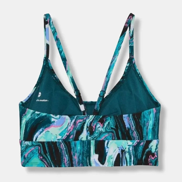 All in Motion Women’s Blue Marble Longline Bikini Swim Top - Small NWT UPF 50+ - Picture 2 of 9
